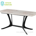 Mesa de comedor de superficie de mesa de mármol de muebles de comedor de diseño simple nórdico moderno